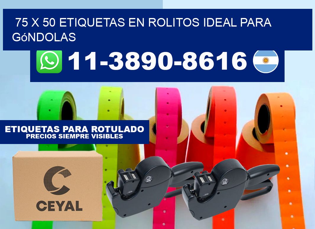 75 x 50 etiquetas en rolitos ideal para góndolas