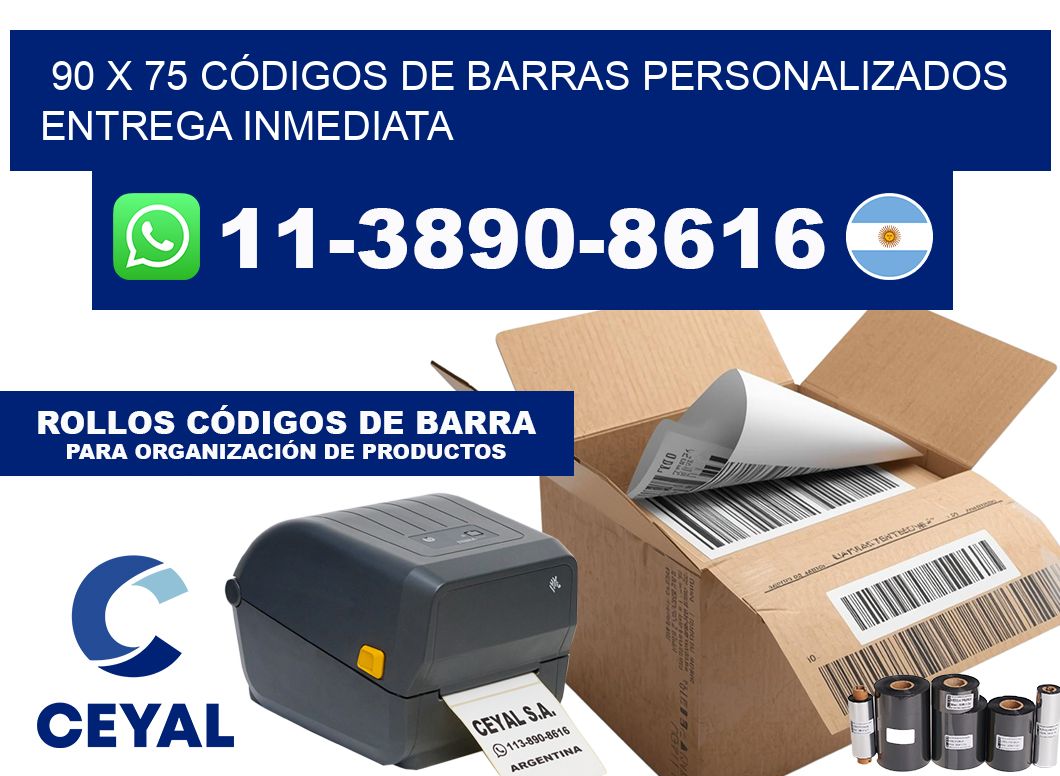 90 x 75 CÓDIGOS DE BARRAS PERSONALIZADOS ENTREGA INMEDIATA