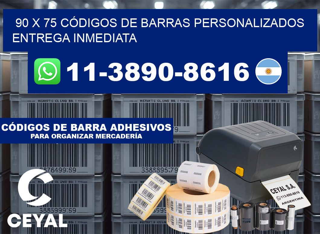 90 x 75 CÓDIGOS DE BARRAS PERSONALIZADOS ENTREGA INMEDIATA