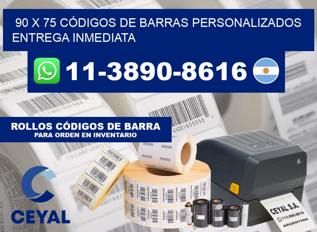90 x 75 CÓDIGOS DE BARRAS PERSONALIZADOS ENTREGA INMEDIATA