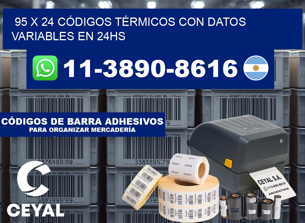95 x 24 CÓDIGOS TÉRMICOS CON DATOS VARIABLES EN 24HS