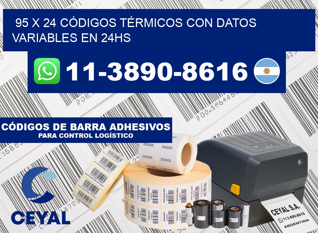 95 x 24 CÓDIGOS TÉRMICOS CON DATOS VARIABLES EN 24HS