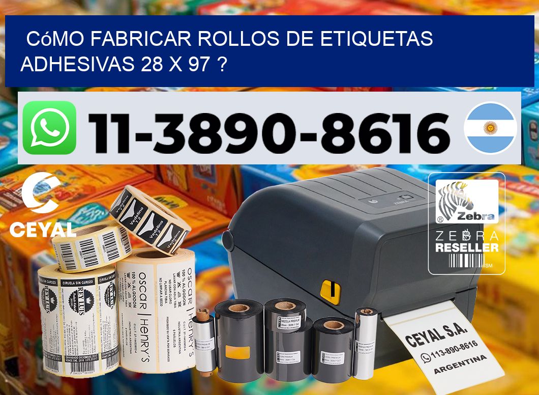 Cómo fabricar rollos de etiquetas adhesivas 28 x 97 ?