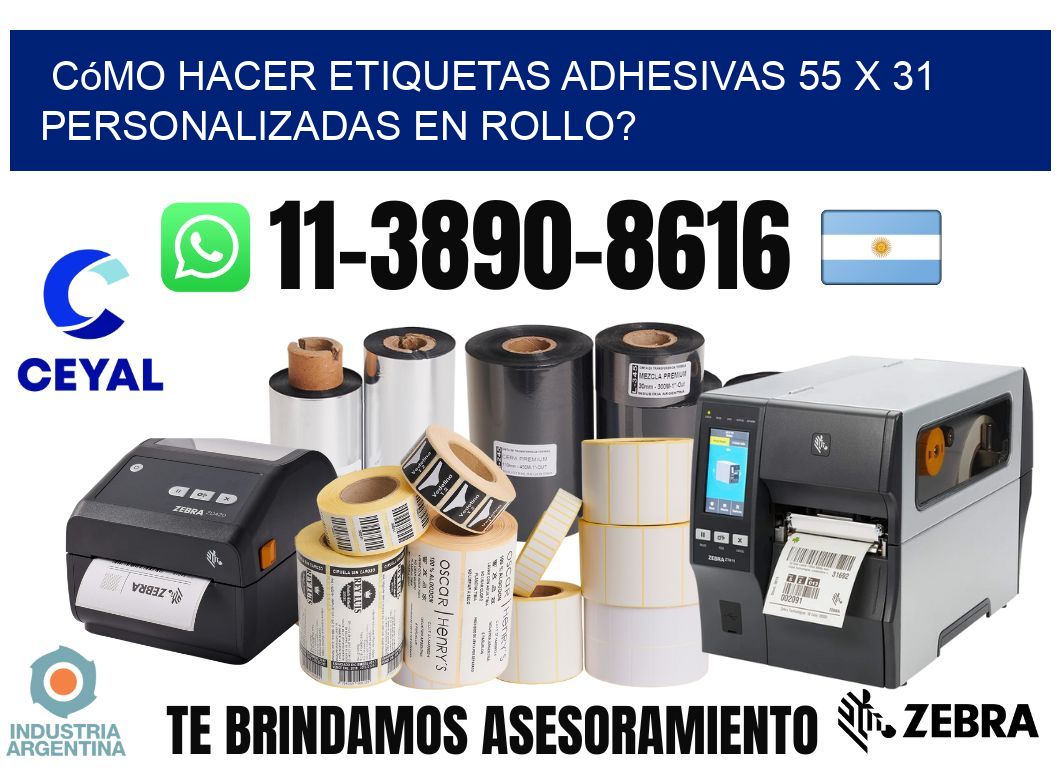 Cómo hacer etiquetas adhesivas 55 x 31 personalizadas en rollo?