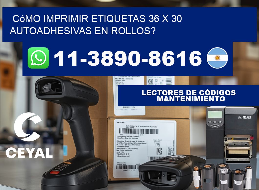 Cómo imprimir etiquetas 36 x 30 autoadhesivas en rollos?