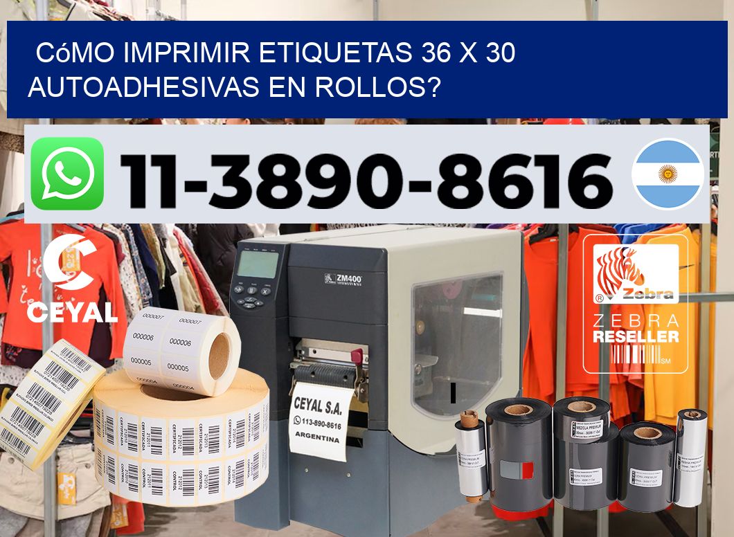 Cómo imprimir etiquetas 36 x 30 autoadhesivas en rollos?
