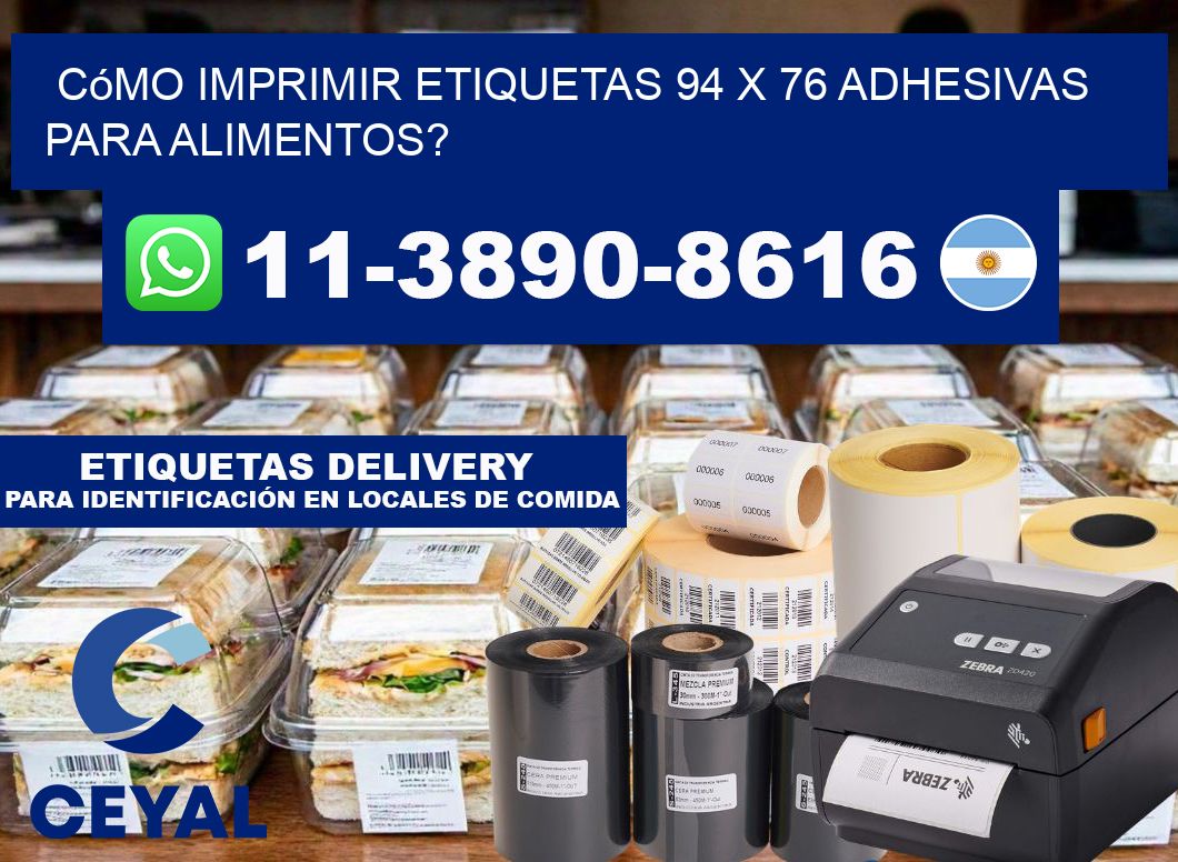 Cómo imprimir etiquetas 94 x 76 adhesivas para alimentos?