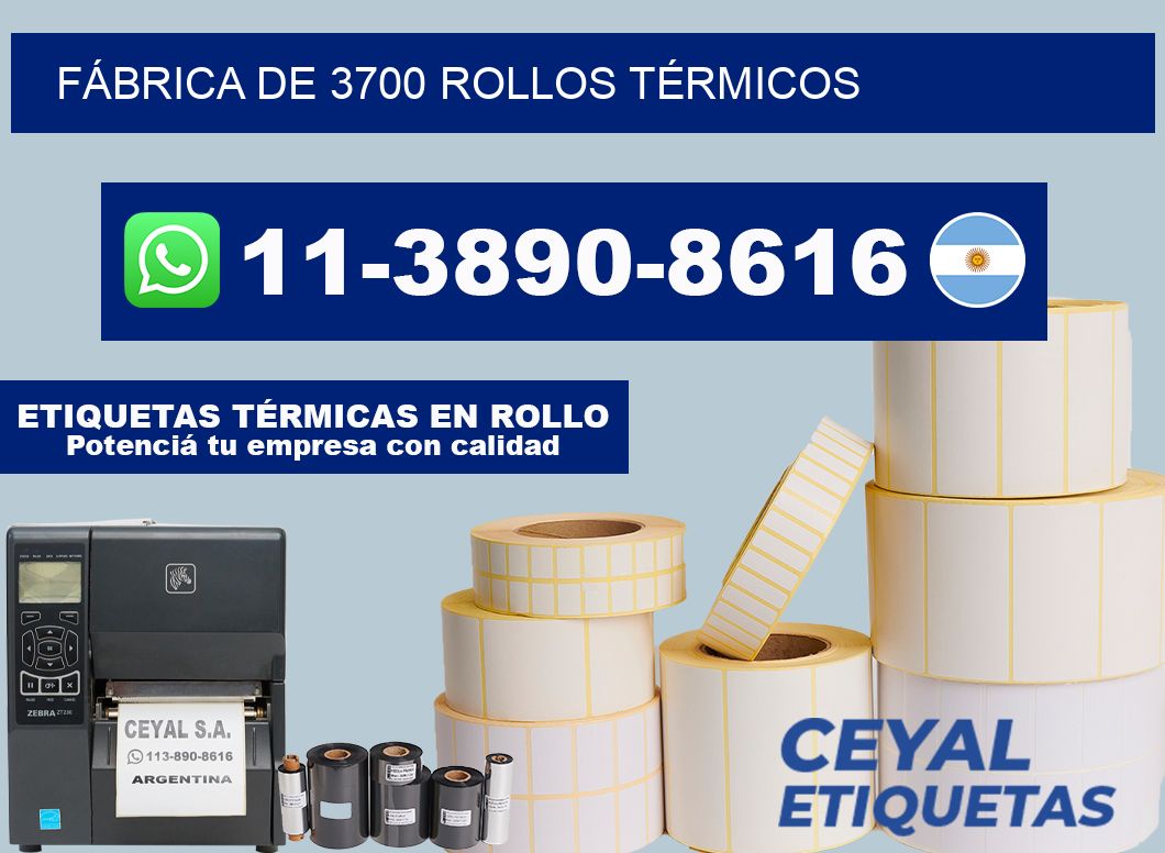 FÁBRICA DE 3700 ROLLOS TÉRMICOS
