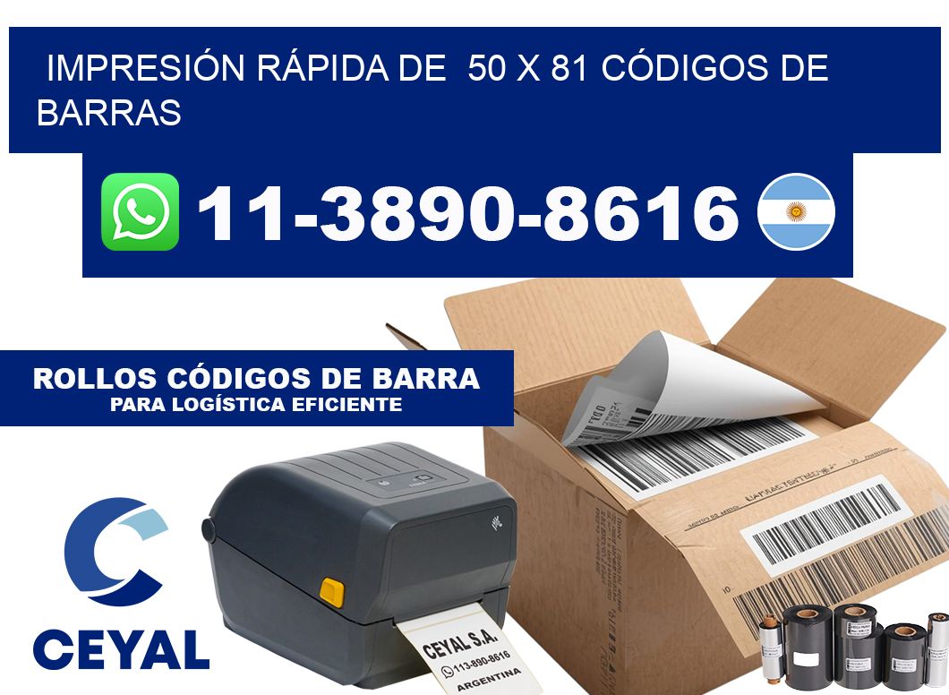 IMPRESIÓN RÁPIDA DE  50 x 81 CÓDIGOS DE BARRAS