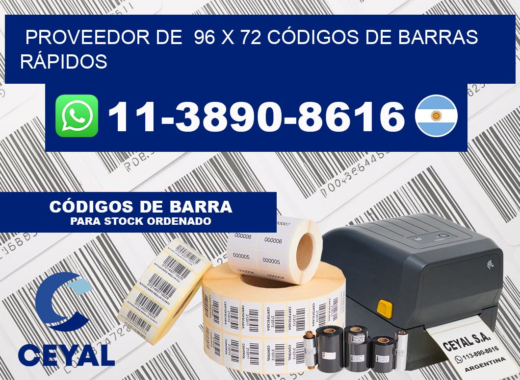 PROVEEDOR DE  96 x 72 CÓDIGOS DE BARRAS RÁPIDOS