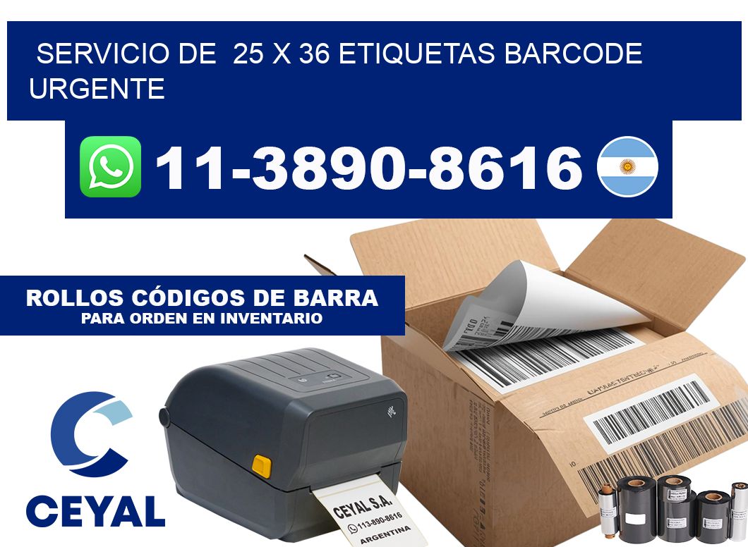 SERVICIO DE  25 x 36 ETIQUETAS BARCODE URGENTE