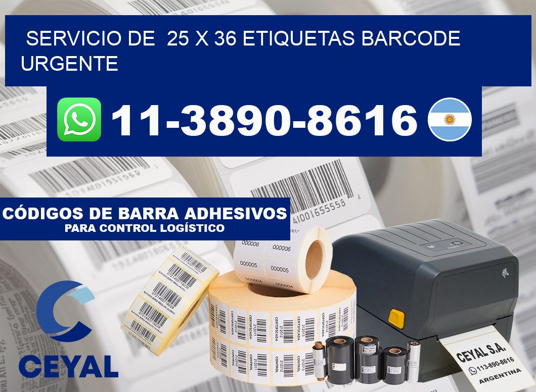 SERVICIO DE  25 x 36 ETIQUETAS BARCODE URGENTE