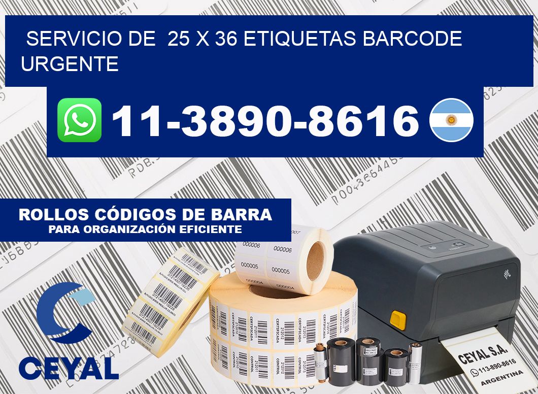SERVICIO DE  25 x 36 ETIQUETAS BARCODE URGENTE