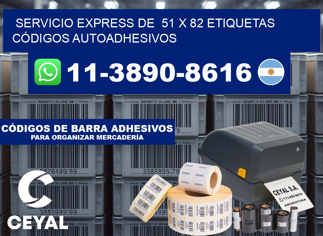 SERVICIO EXPRESS DE  51 x 82 ETIQUETAS CÓDIGOS AUTOADHESIVOS