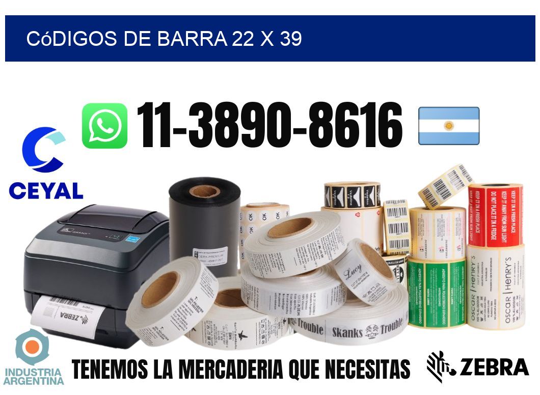códigos de barra 22 x 39