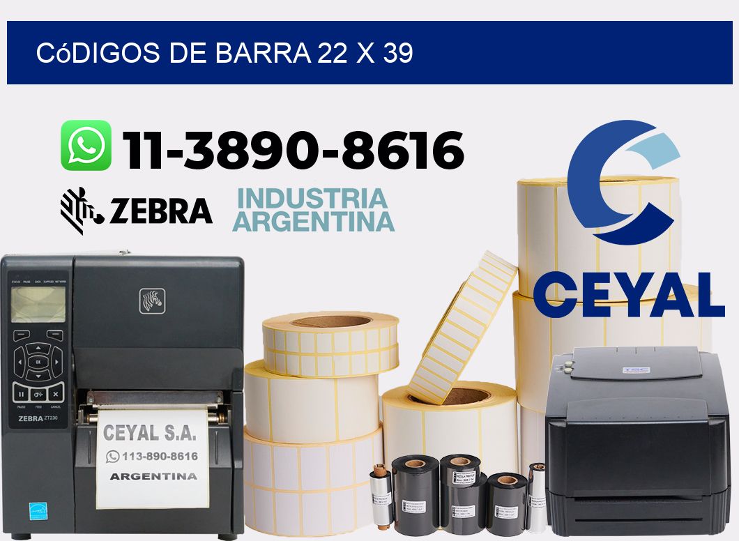 códigos de barra 22 x 39
