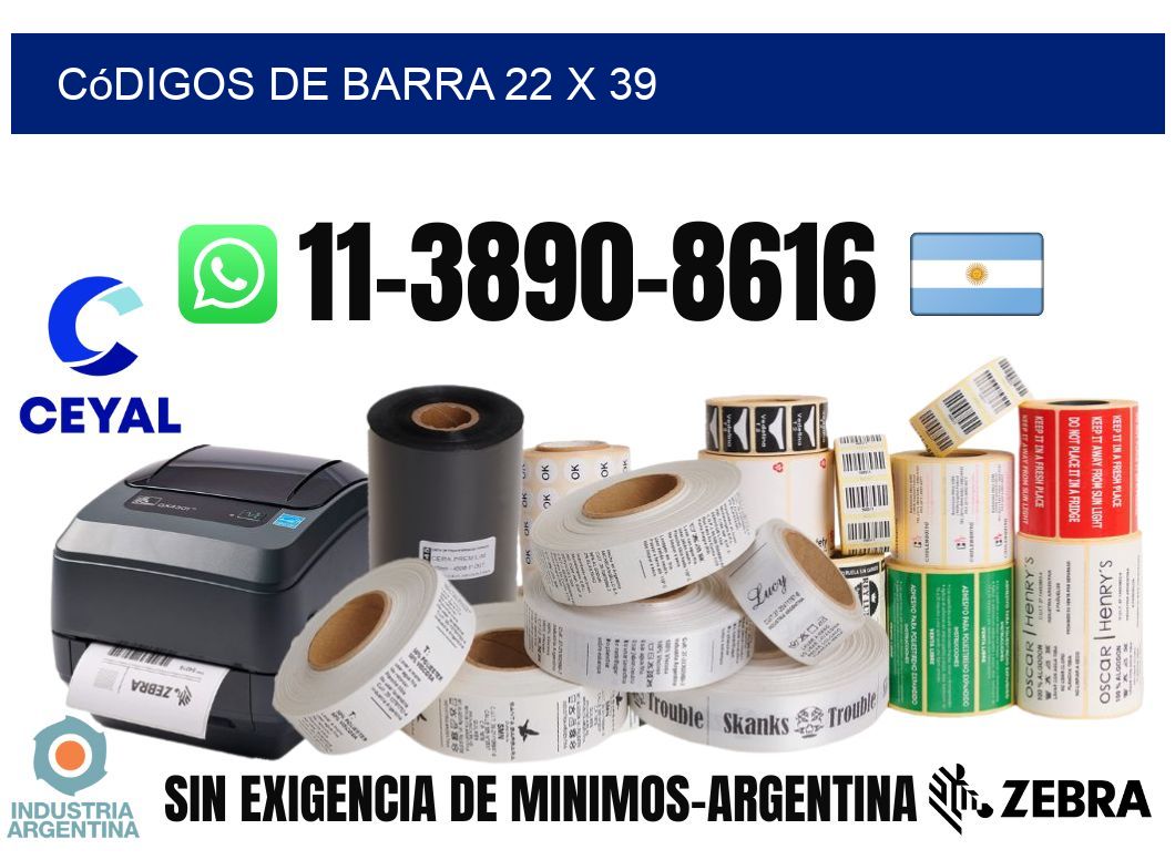 códigos de barra 22 x 39