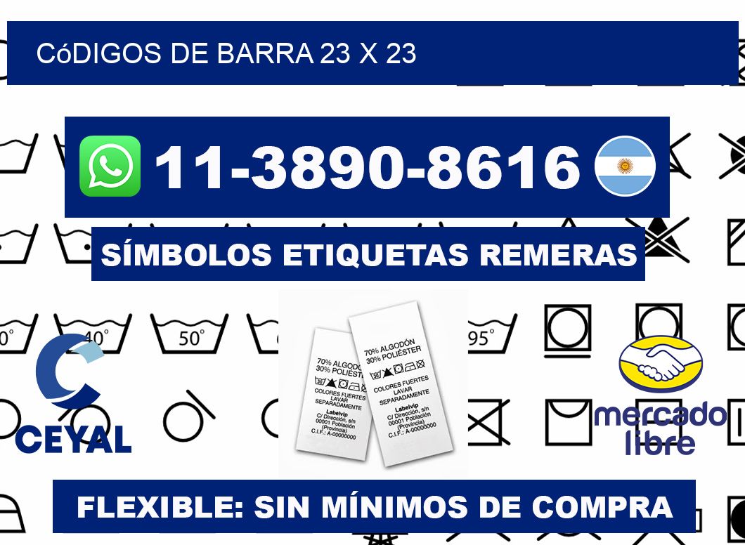 códigos de barra 23 x 23