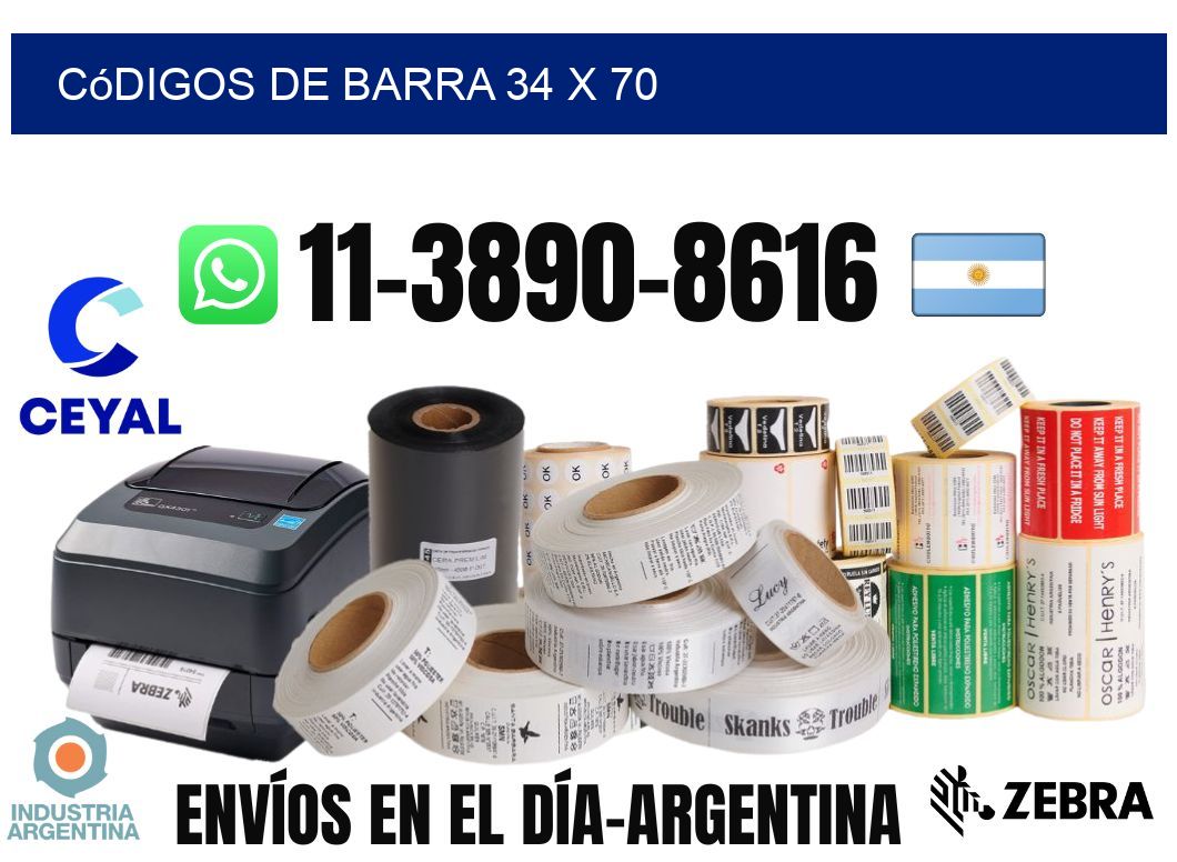 códigos de barra 34 x 70