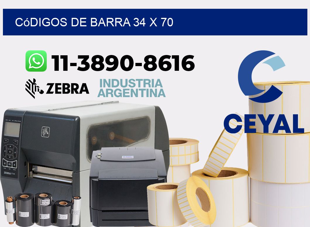 códigos de barra 34 x 70