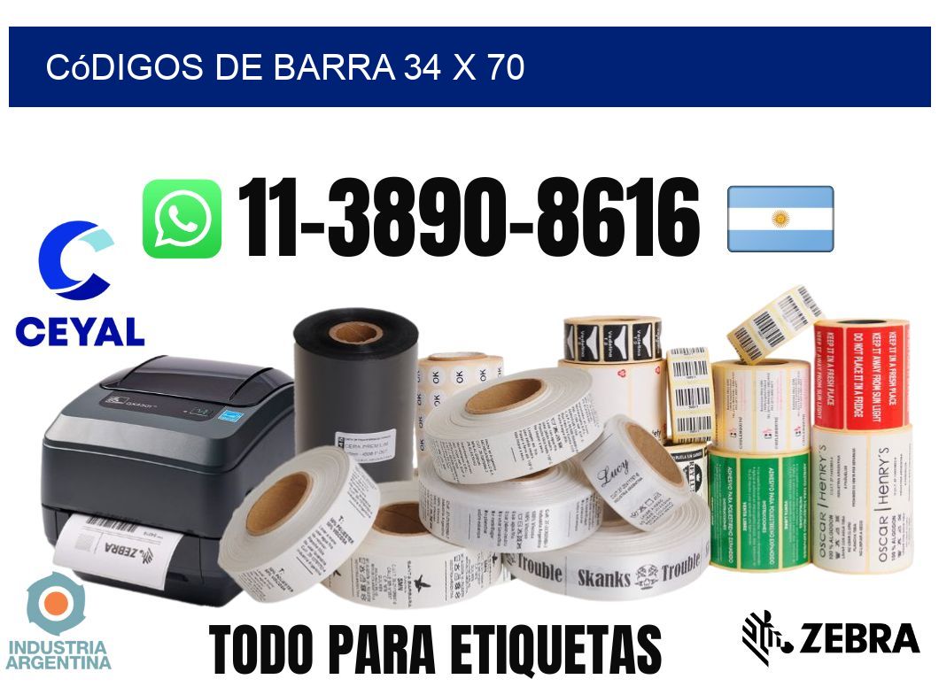códigos de barra 34 x 70