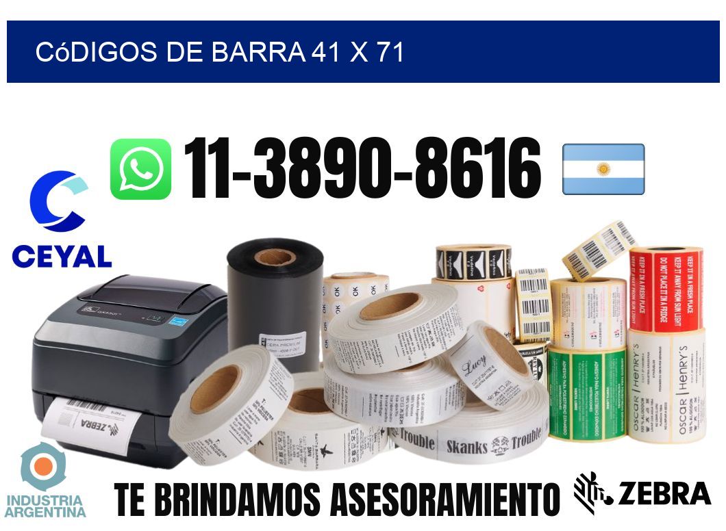 códigos de barra 41 x 71