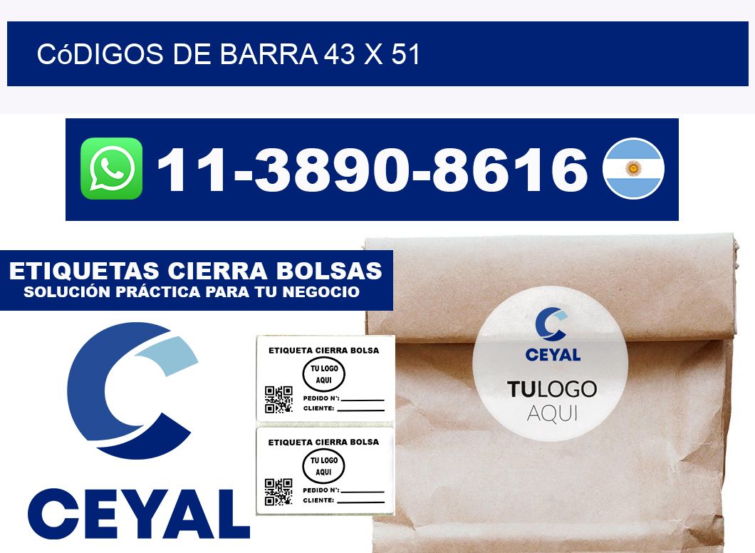 códigos de barra 43 x 51