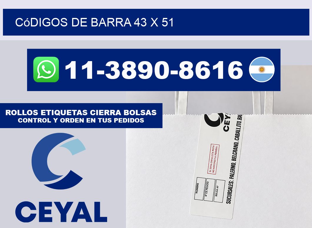 códigos de barra 43 x 51