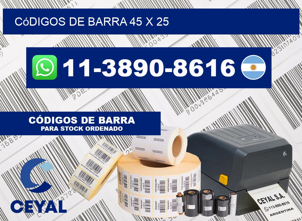 códigos de barra 45 x 25