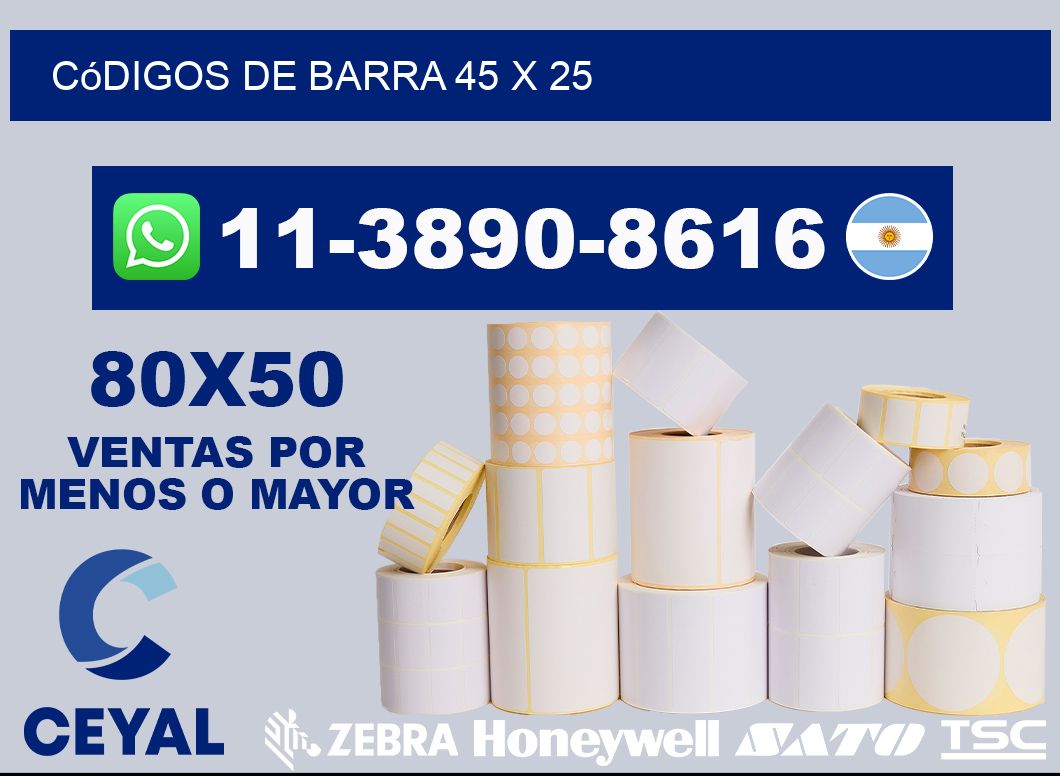códigos de barra 45 x 25