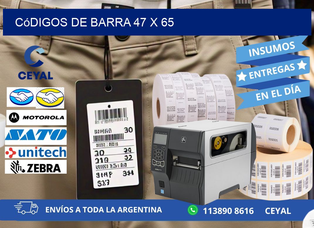 códigos de barra 47 x 65