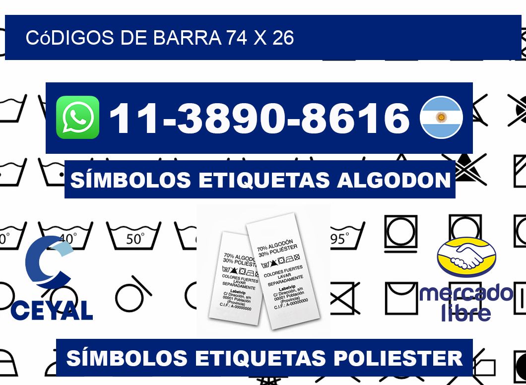 códigos de barra 74 x 26