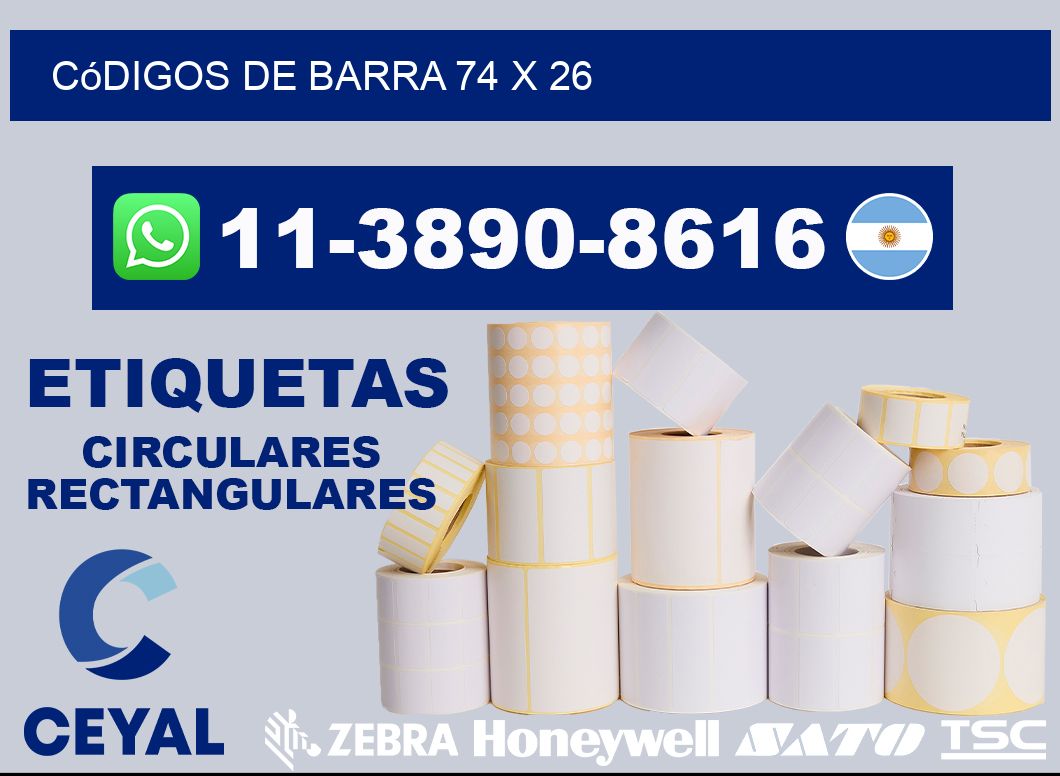 códigos de barra 74 x 26