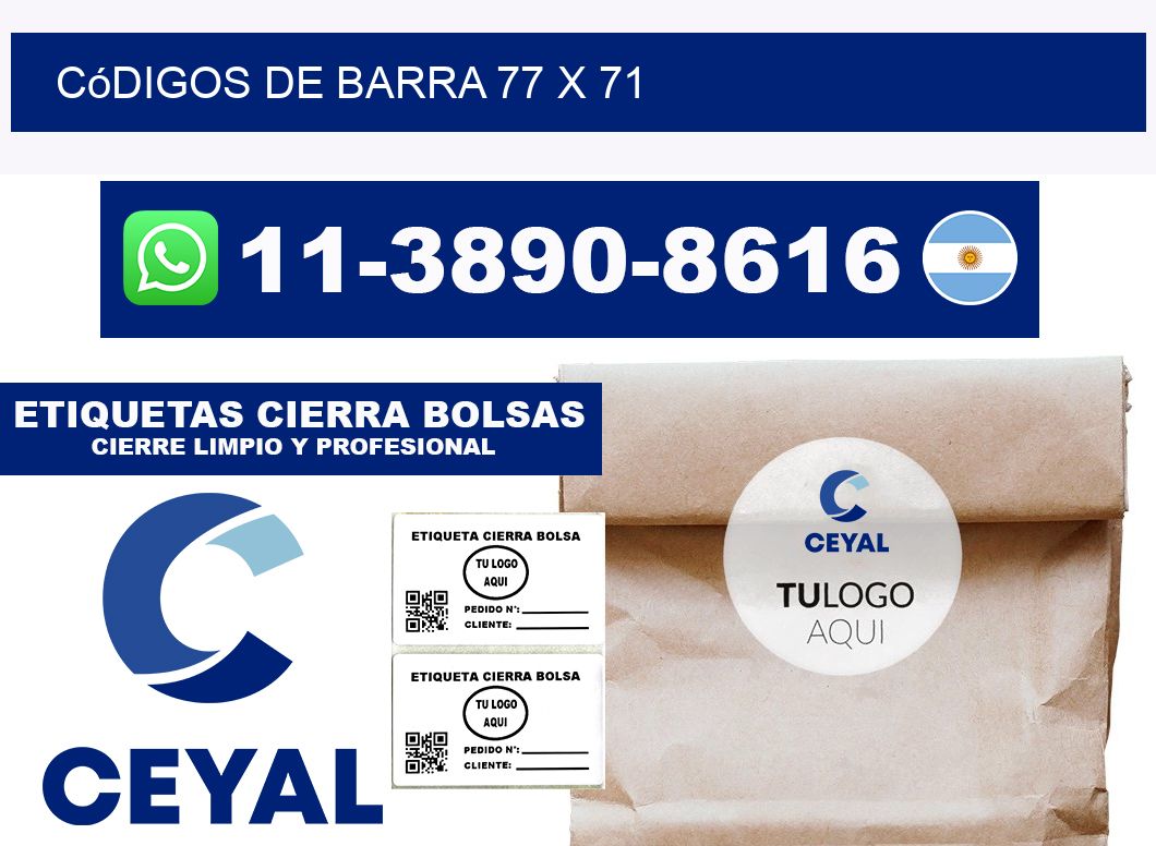códigos de barra 77 x 71