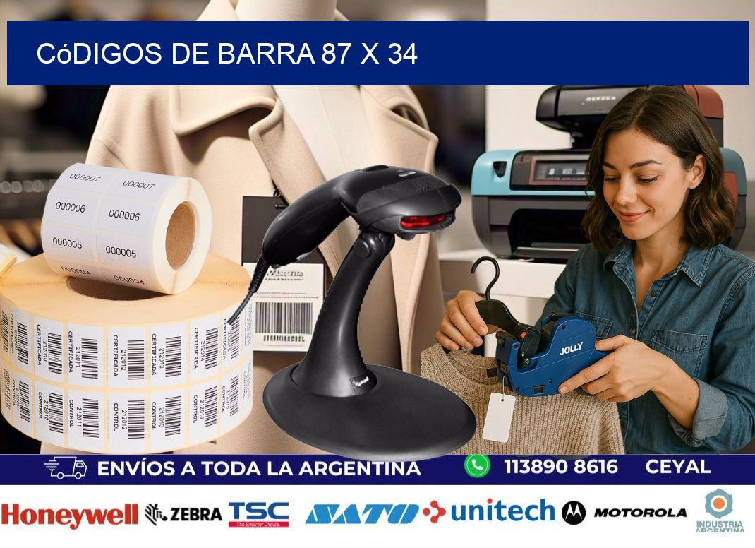 códigos de barra 87 x 34