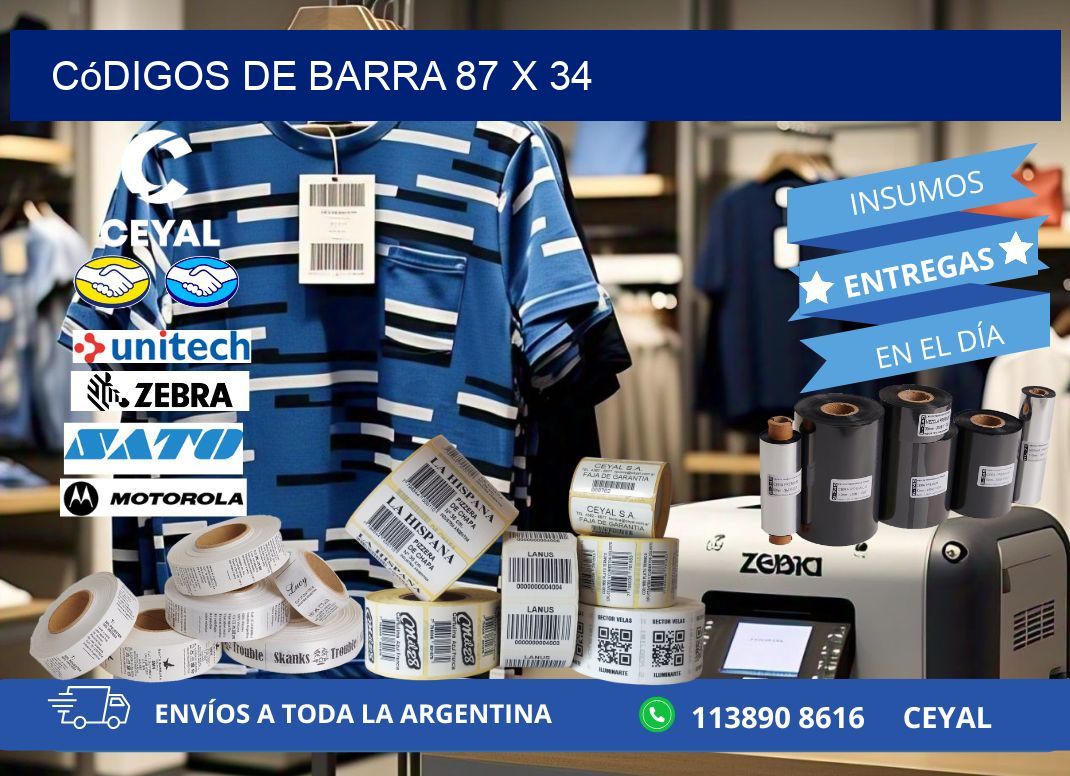 códigos de barra 87 x 34
