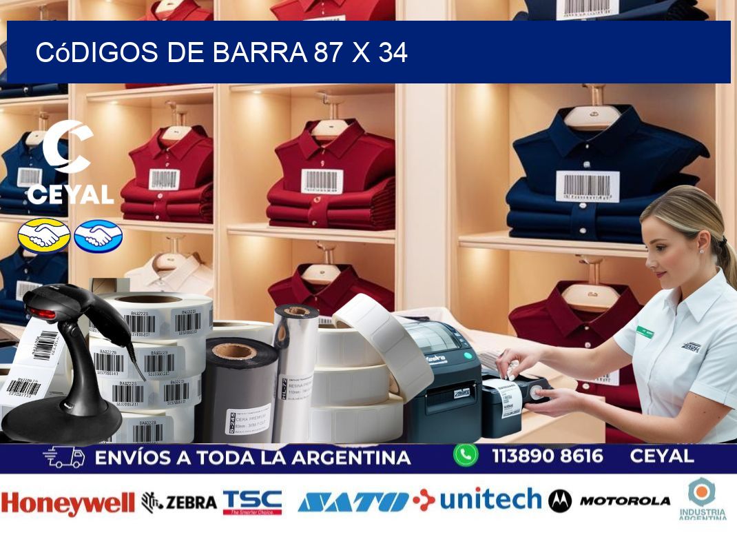códigos de barra 87 x 34