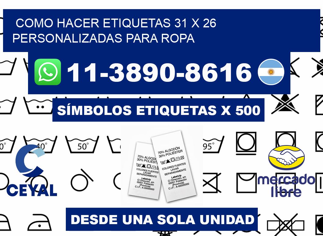 como hacer etiquetas 31 x 26 personalizadas para ropa