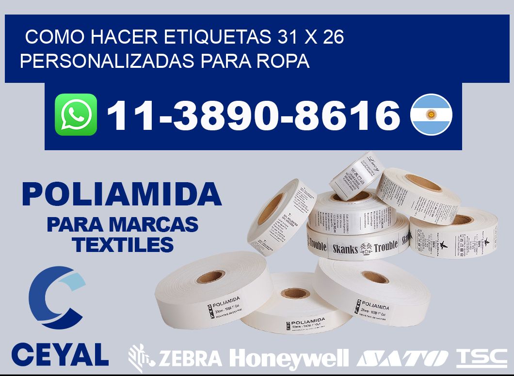 como hacer etiquetas 31 x 26 personalizadas para ropa