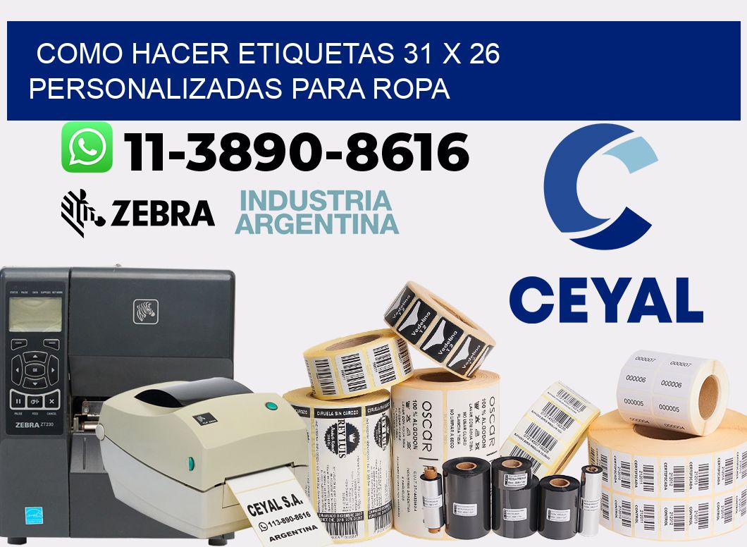 como hacer etiquetas 31 x 26 personalizadas para ropa