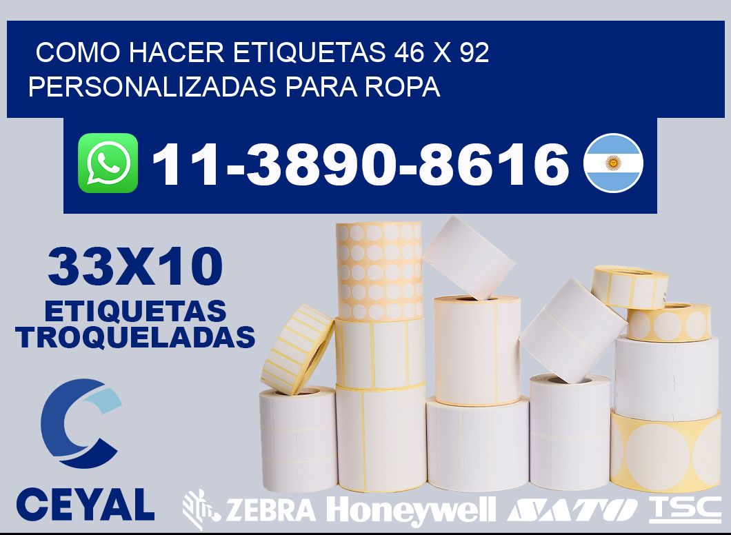 como hacer etiquetas 46 x 92 personalizadas para ropa