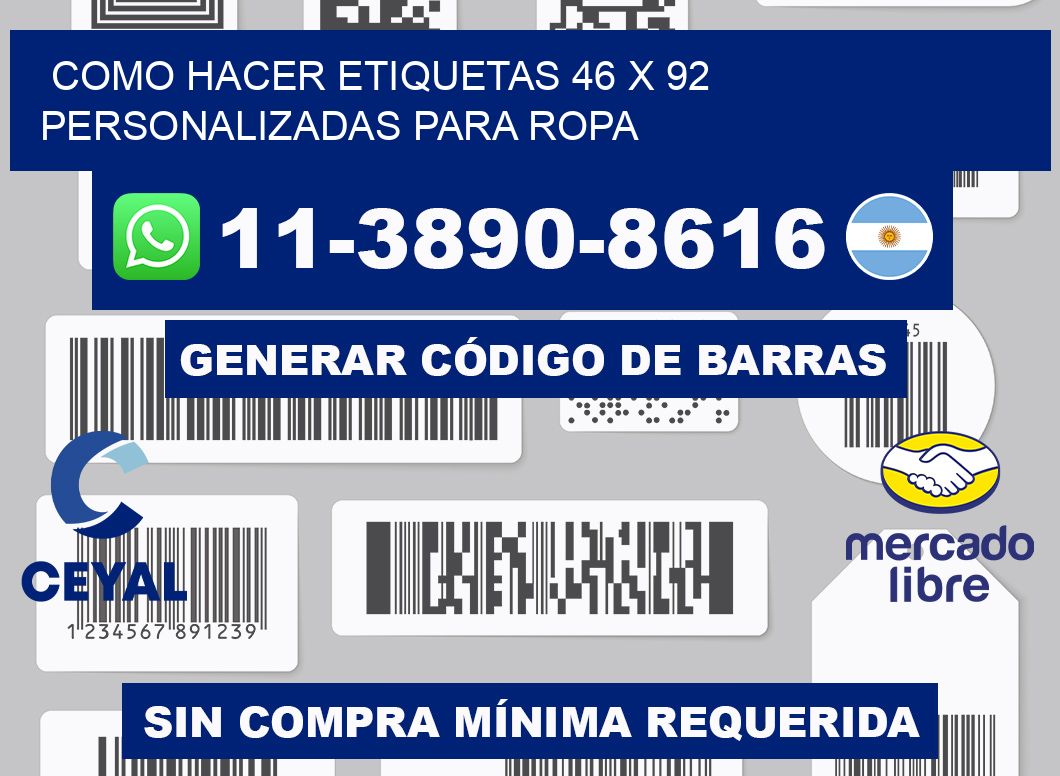 como hacer etiquetas 46 x 92 personalizadas para ropa
