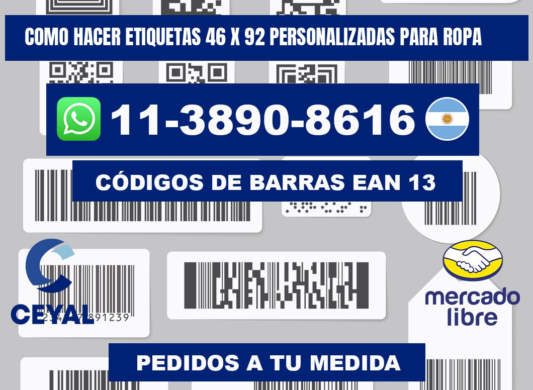 como hacer etiquetas 46 x 92 personalizadas para ropa