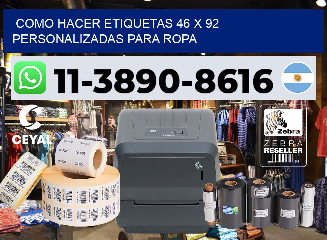 como hacer etiquetas 46 x 92 personalizadas para ropa
