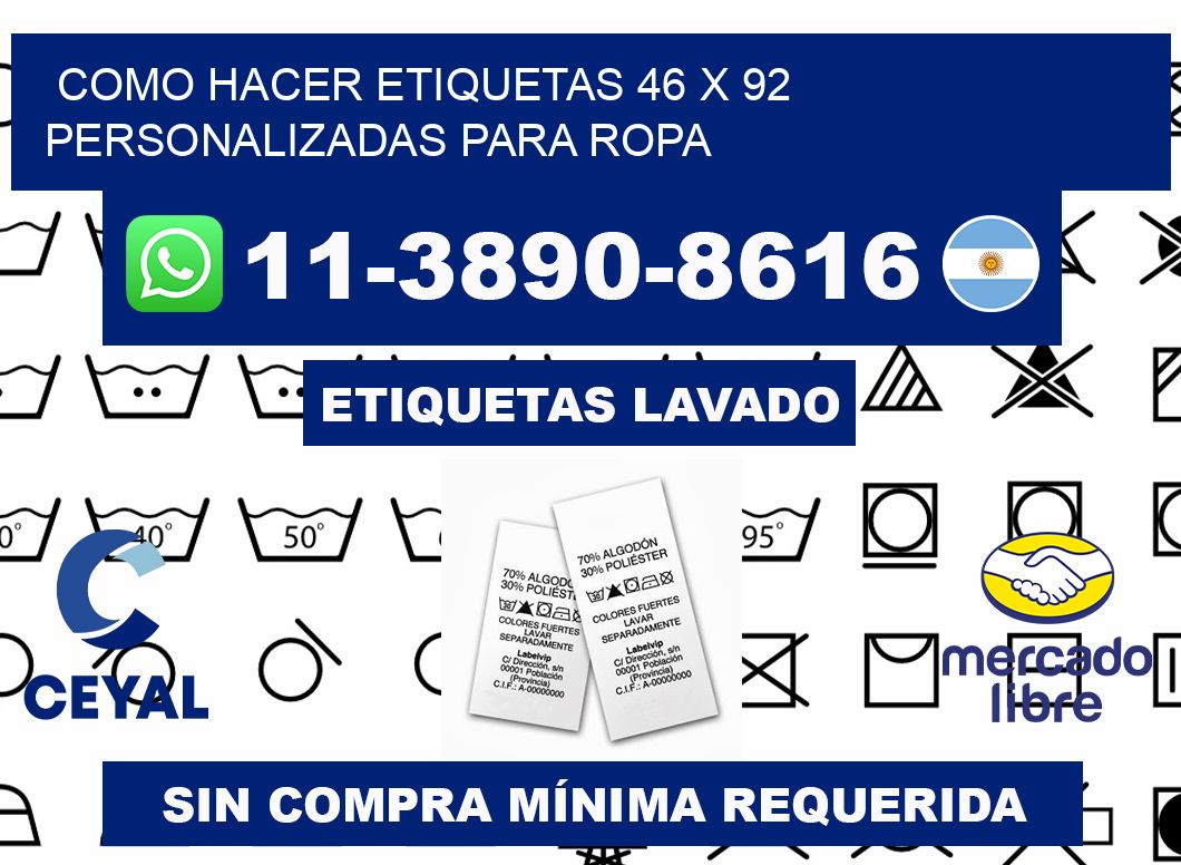 como hacer etiquetas 46 x 92 personalizadas para ropa
