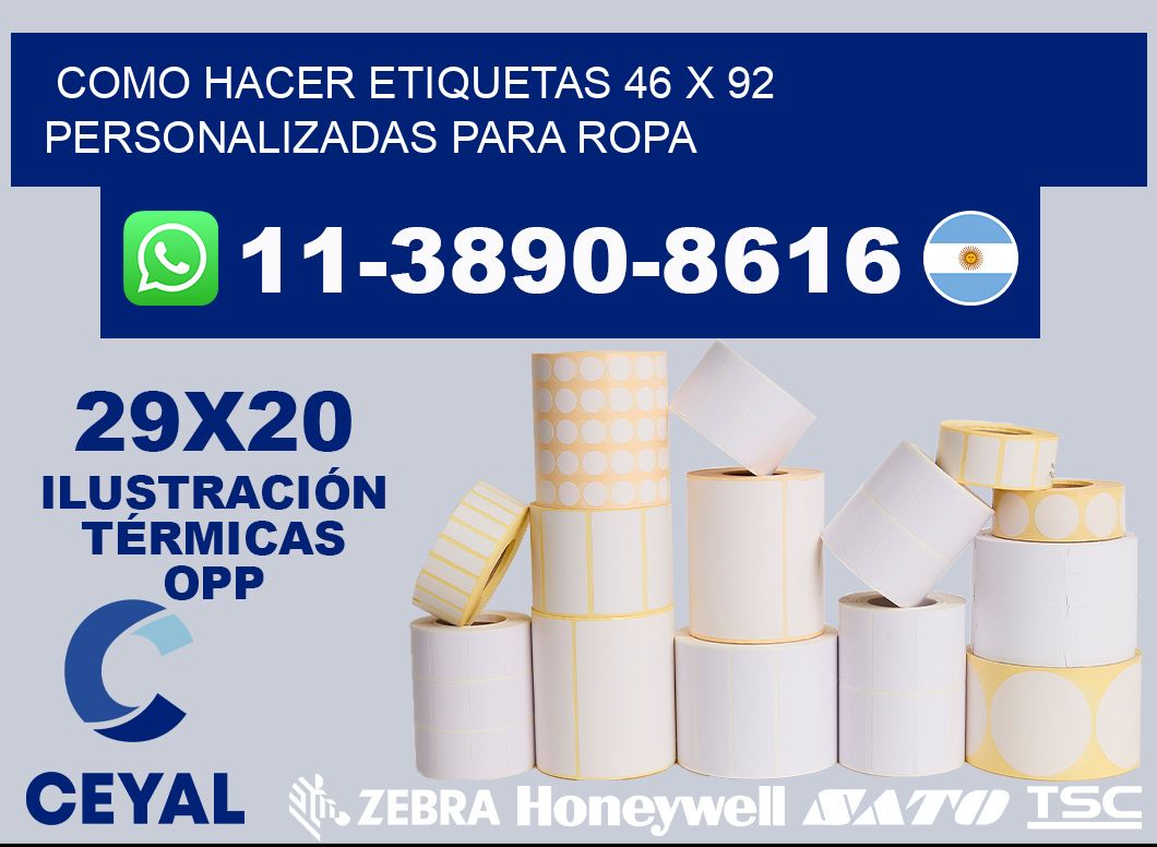 como hacer etiquetas 46 x 92 personalizadas para ropa