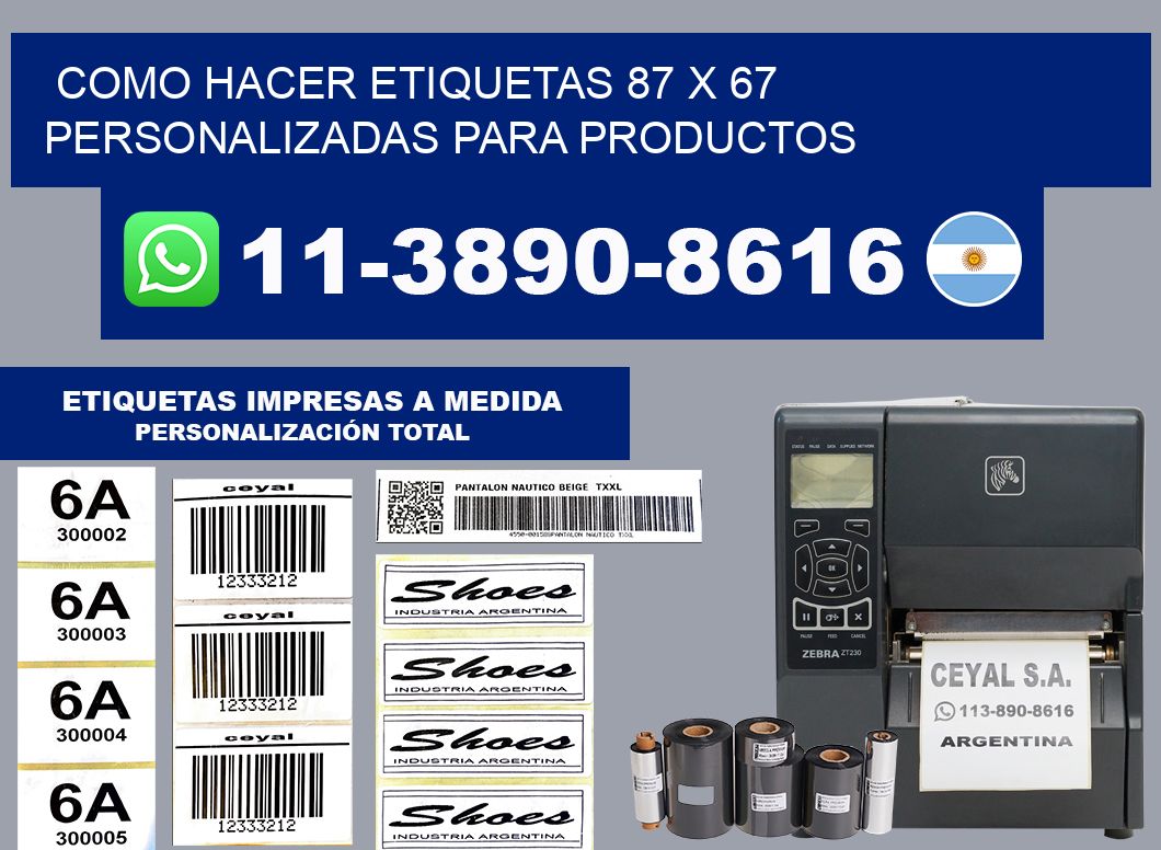 como hacer etiquetas 87 x 67 personalizadas para productos