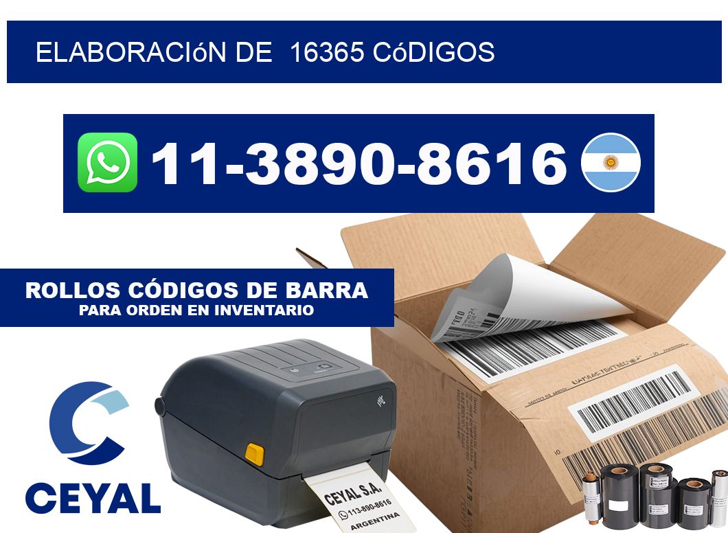 elaboración de  16365 códigos