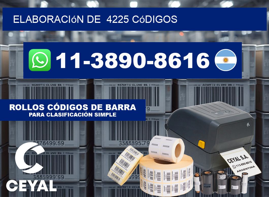 elaboración de  4225 códigos