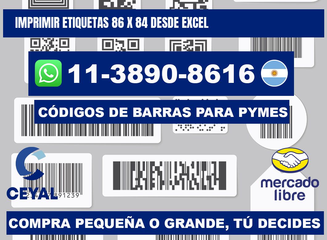 imprimir etiquetas 86 x 84 desde excel